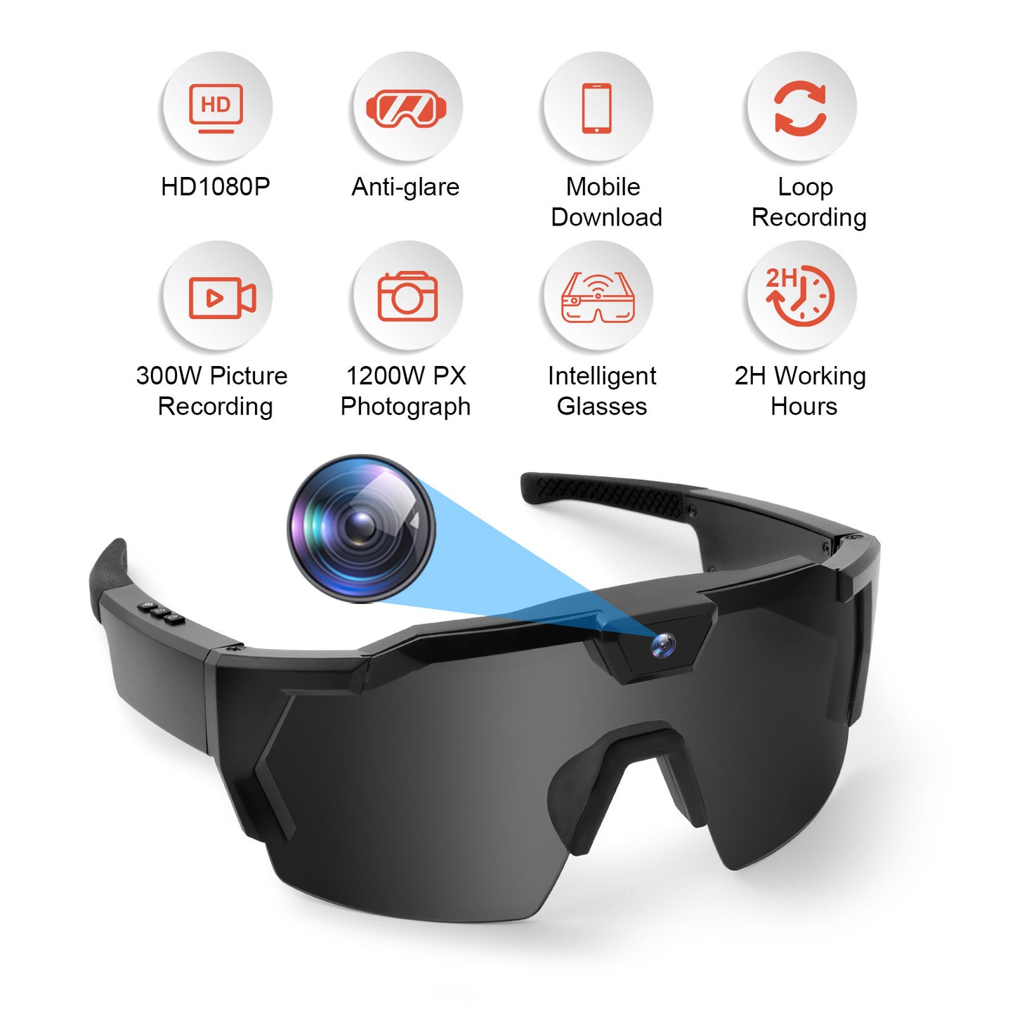 AI Riding Glasses With Built-In Camera For Skiing And Travel