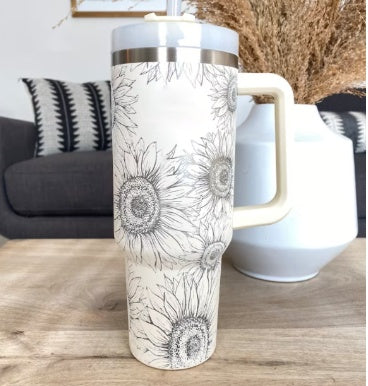Insulated Tumbler 40 Oz With Handle And Straw For Coffee And Tea