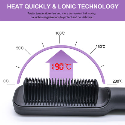 Wireless Hair Straightening And Curling Comb Tourmaline Ceramic Heating