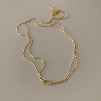 Handcrafted Snake Chain Necklace and Bracelet Set with Gold Finish