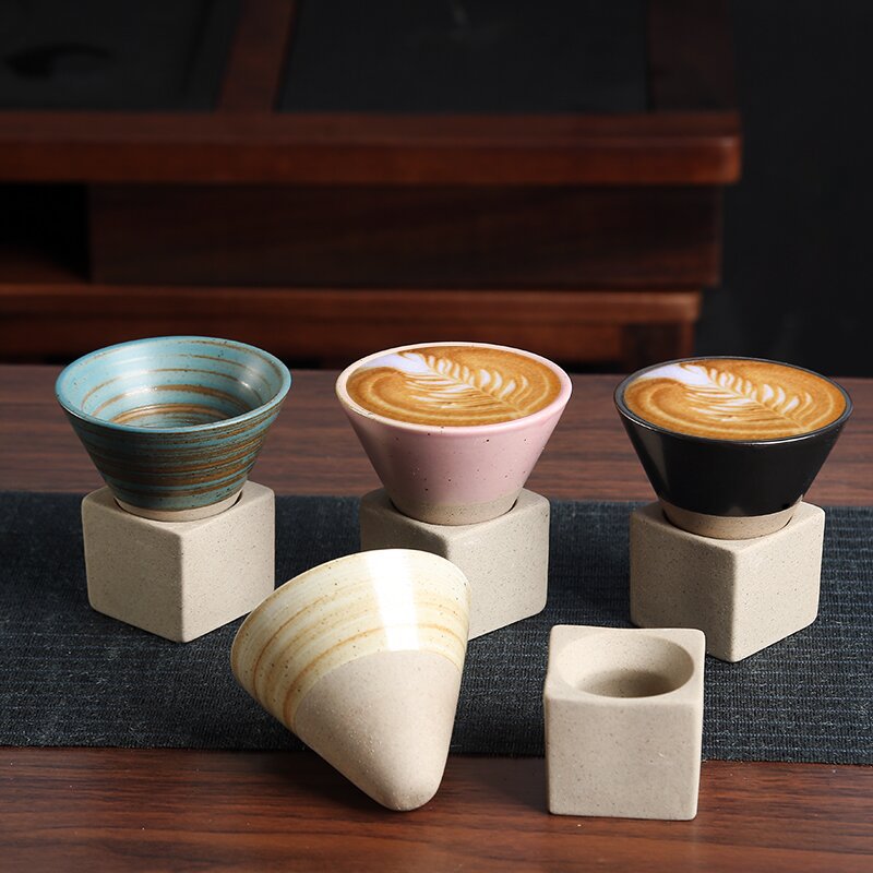 Handcrafted Teacup With Earthy Texture and Coarse Pottery Finish