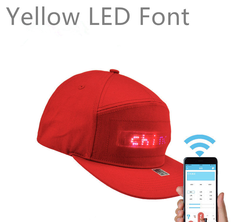 Led Luminous HatCustom Words Pixel Lighting Rechargeable Bluetooth APP Control Scrolling Message Flexible Cap