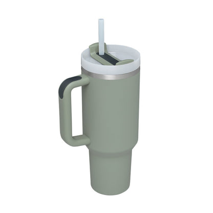 Insulated Tumbler 40 Oz With Handle And Straw For Coffee And Tea