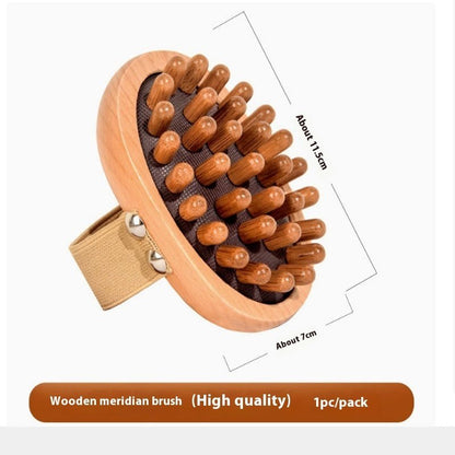 Ebony Massage Comb For Scalp And Body With Wave Teeth And Long Handle - Merch Gone Viral