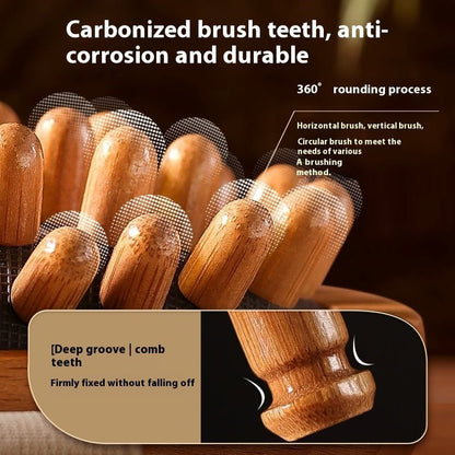 Ebony Massage Comb For Scalp And Body With Wave Teeth And Long Handle - Merch Gone Viral