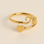 Durable Stainless Steel Ring with 18K Gold Plating and Initials