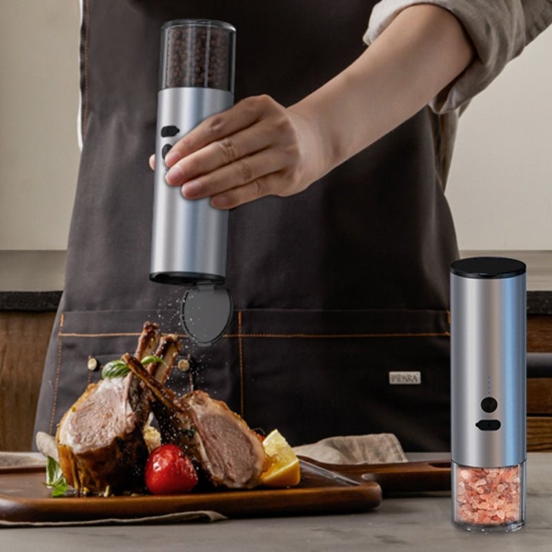 Electric Rechargeable Salt And Pepper Grinder Set With LED - Merch Gone Viral
