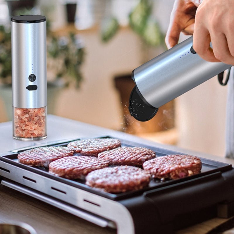 Electric Rechargeable Salt And Pepper Grinder Set With LED - Merch Gone Viral
