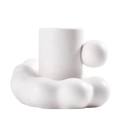Elegant Cloud Ceramic Cup with Saucer - Merch Gone Viral