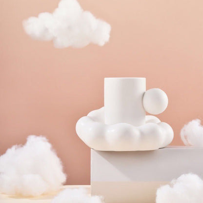 Elegant Cloud Ceramic Cup with Saucer - Merch Gone Viral