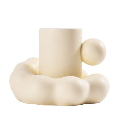 Elegant Cloud Ceramic Cup with Saucer - Merch Gone Viral