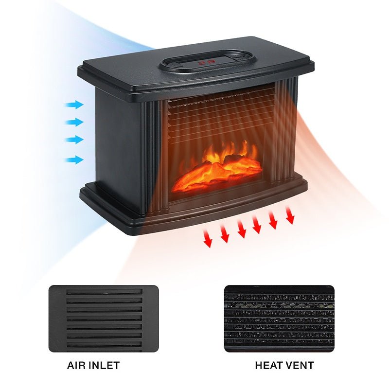European Style Electric Fireplace Heater LED Flame Effect Stove With Remote Control - merch gone viral.