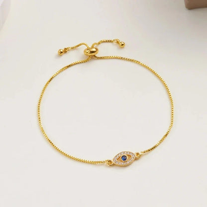Zircon Evil-Eye Adjustable Bracelet, alternate product view on a white background.