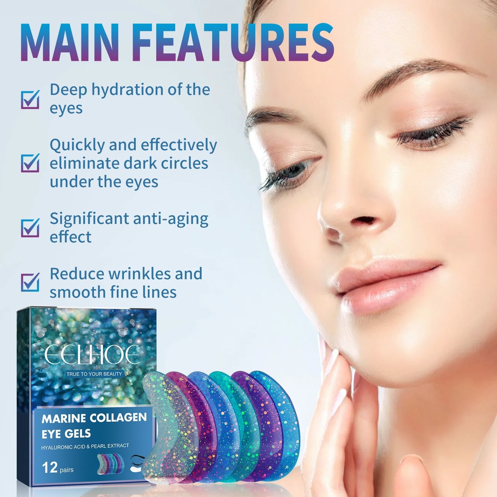 Eye Gel Patch Elastic Moisturizing Skin - merch gone viral.