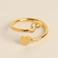 Durable Stainless Steel Ring with 18K Gold Plating and Initials