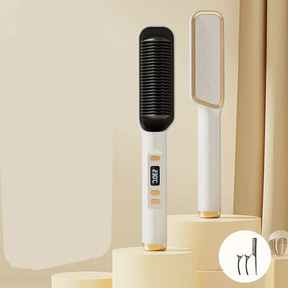 Wireless Hair Straightening And Curling Comb Tourmaline Ceramic Heating