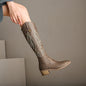 Retro Chunky Heel Embroidery Western Cowboy Boots for Women - Vintage Style Statement Boots