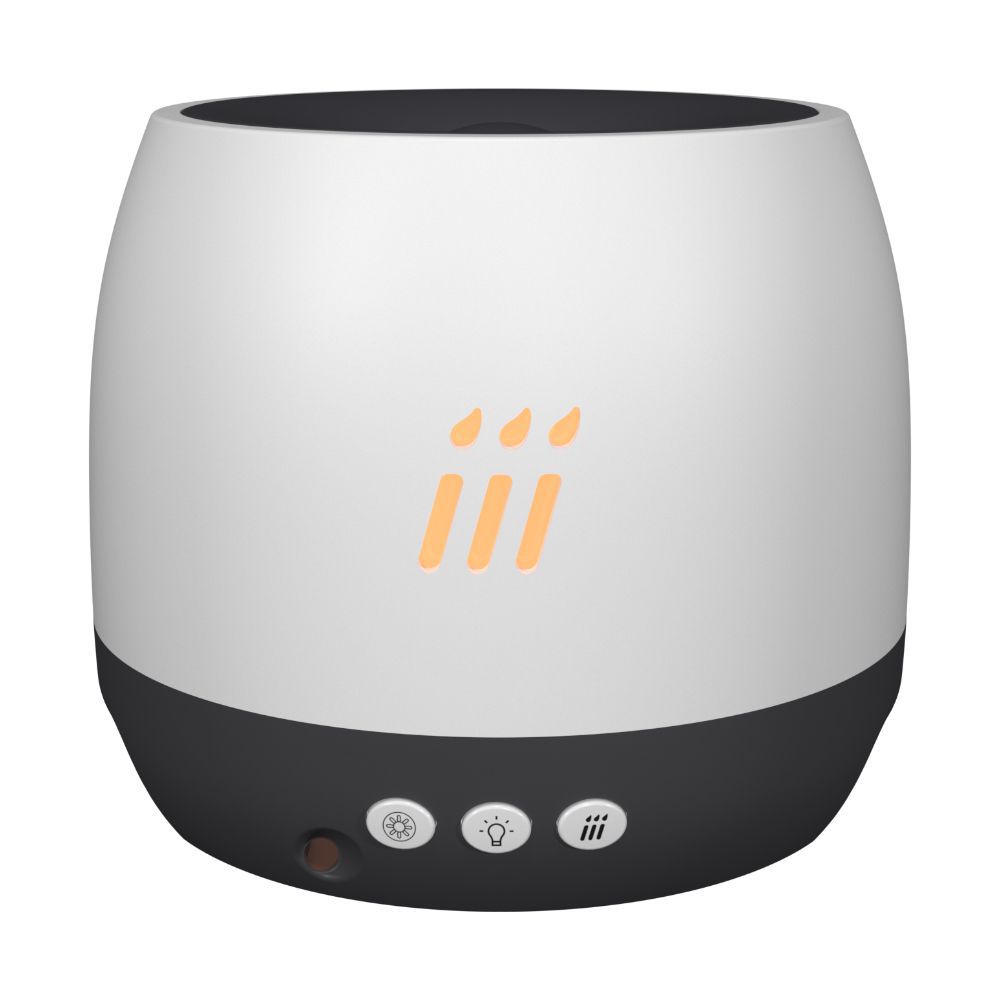 Ambient Aroma Diffuser with Crystal Glass Finish and LED Flame Glow