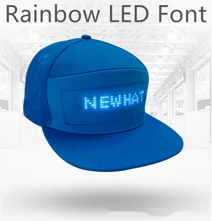 Led Luminous HatCustom Words Pixel Lighting Rechargeable Bluetooth APP Control Scrolling Message Flexible Cap