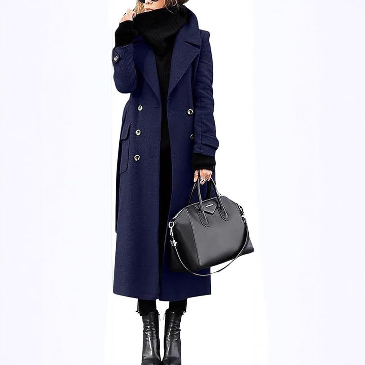 Women's Elegant Long Coat Extended Length for Winter Warmth with Thermal Lining