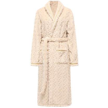Coral Fleece Bathrobe Long Pajamas