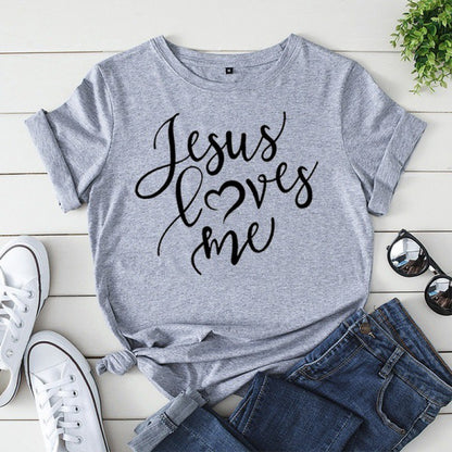 Soft Tee with Silk Cashmere Letter Print O-Neck for Women Comfort Fit