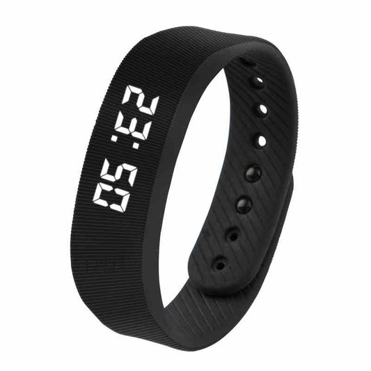 Close-up of the LED display on the fitness band