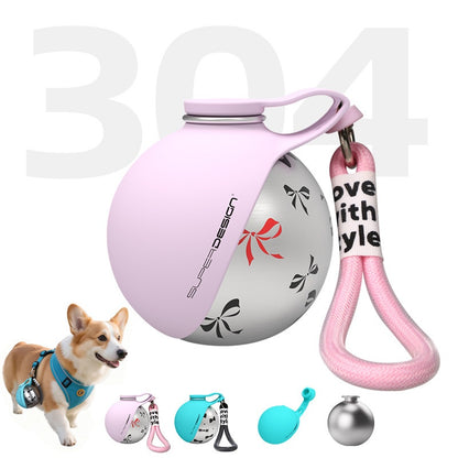 Rugged Dog Water Bottle with Built-In Bowl Leak-Proof for Active Pets