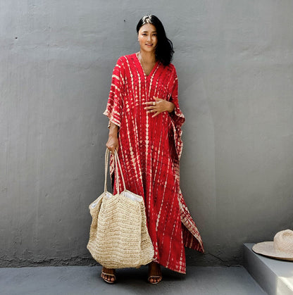 Rustic Chic Cotton Beach Cover-up Robe Dress