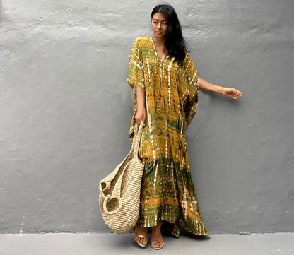 Rustic Chic Cotton Beach Cover-up Robe Dress
