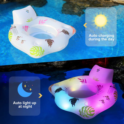 Inflatable Light Up Float Luminous U-shaped Seat Float