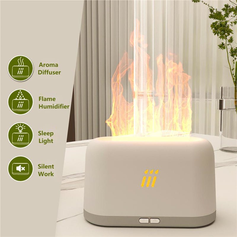 Flame Aroma Diffuser Air Humidifier Ultrasonic Cool Mist Maker Fogger Led Essential Oil Flame Lamp Difusor - merch gone viral.