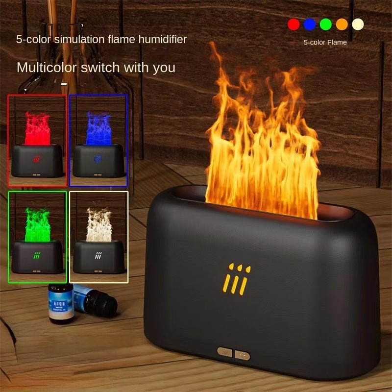 Flame Aroma Diffuser Air Humidifier Ultrasonic Cool Mist Maker Fogger Led Essential Oil Flame Lamp Difusor - merch gone viral.