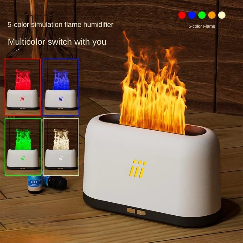 Flame Aroma Diffuser Air Humidifier Ultrasonic Cool Mist Maker Fogger Led Essential Oil Flame Lamp Difusor - merch gone viral.