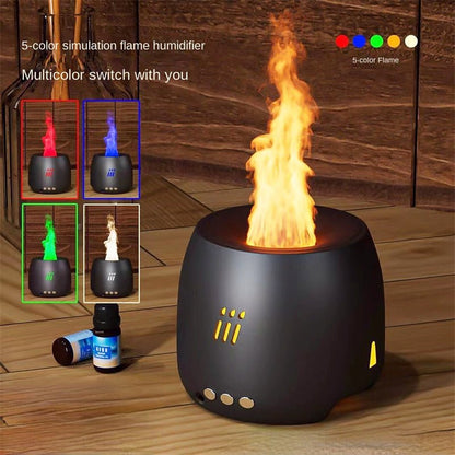 Flame Aroma Diffuser Air Humidifier Ultrasonic Cool Mist Maker Fogger Led Essential Oil Flame Lamp Difusor - merch gone viral.