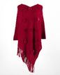 Fringed Cloak Shawl Hair Ball Solid Color Sweater - merch gone viral.