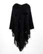 Fringed Cloak Shawl Hair Ball Solid Color Sweater - merch gone viral.