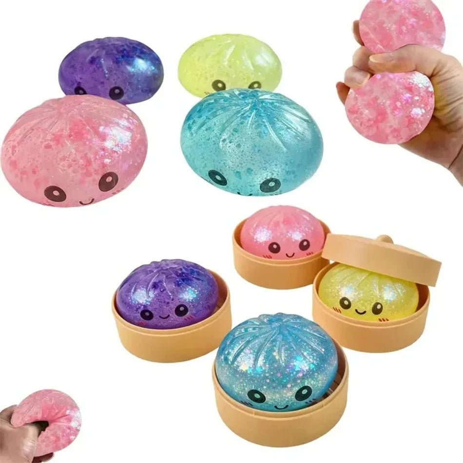 Glitter Dumpling Squishy Toy with Gift Box for Stress Relief - Merch Gone Viral