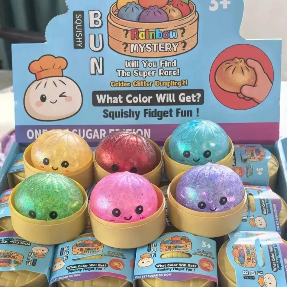 Glitter Dumpling Squishy Toy with Gift Box for Stress Relief - Merch Gone Viral