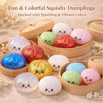 Glitter Dumpling Squishy Toy with Gift Box for Stress Relief - Merch Gone Viral