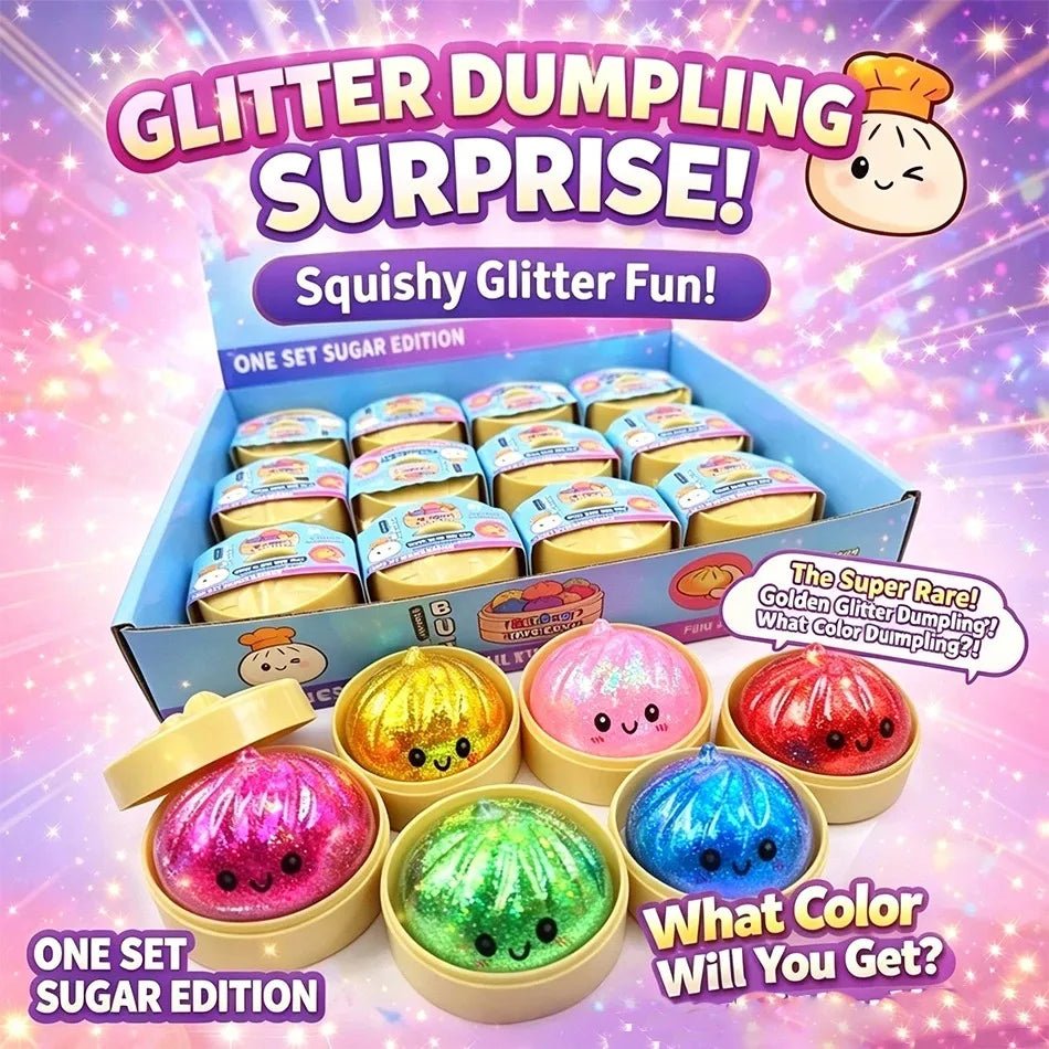 Glitter Dumpling Squishy Toy with Gift Box for Stress Relief - Merch Gone Viral