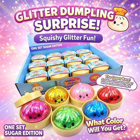 Glitter Dumpling Squishy Toy with Gift Box for Stress Relief - Merch Gone Viral