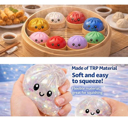 Glitter Dumpling Squishy Toy with Gift Box for Stress Relief - Merch Gone Viral