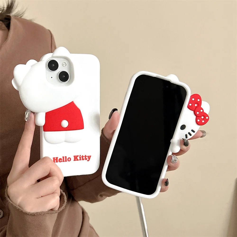 Hello Kitty 3D Silicone iPhone Case Bowknot Luxe Collection with High Impact Shock Absorption - merch gone viral.