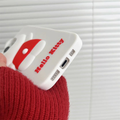 Hello Kitty 3D Silicone iPhone Case Bowknot Luxe Collection with High Impact Shock Absorption - merch gone viral.