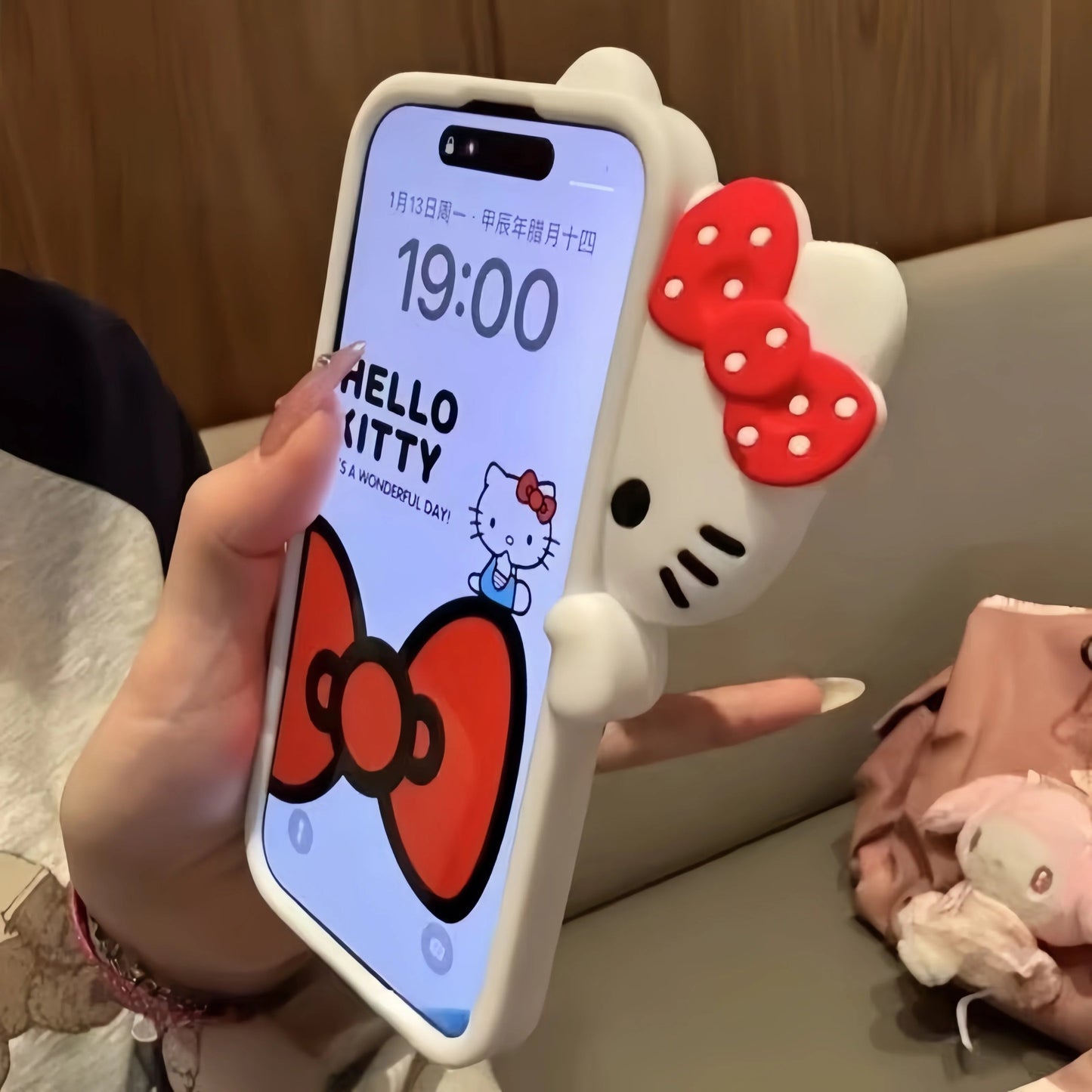 Hello Kitty 3D Silicone iPhone Case Bowknot Luxe Collection with High Impact Shock Absorption - merch gone viral.