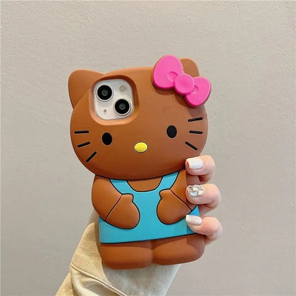 Hello Kitty Premium Soft Silicone Shockproof Case For iPhone 3D Cartoon Design Exclusive Edition - merch gone viral.