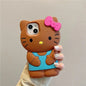 Hello Kitty Premium Soft Silicone Shockproof Case For iPhone 3D Cartoon Design Exclusive Edition - merch gone viral.