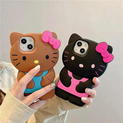 Hello Kitty Premium Soft Silicone Shockproof Case For iPhone 3D Cartoon Design Exclusive Edition - merch gone viral.