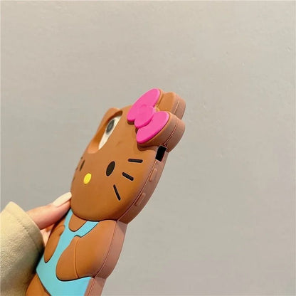 Hello Kitty Premium Soft Silicone Shockproof Case For iPhone 3D Cartoon Design Exclusive Edition - merch gone viral.
